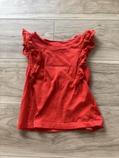 H&M 赤 フリル付き タンクトップ 90cm
