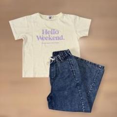 値下げ　ピンクラテ　Tシャツ デニム　ワイドパンツ　セット　130cm