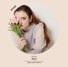Seemi.by NICE CLAUP sheer volume blouse