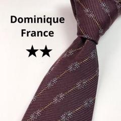 3024✨極美品✨ドミニクフランス ネクタイ 格子柄 花柄 ワンポイント ドミニクフランス Dominique France 微光沢 ネクタイ フランス製