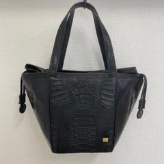 クロコダイル　ワニ皮　ハンドバッグ　ブラック