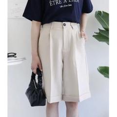 新品　Almadesign アンドミー　リネンライクハーフパンツ アイボリー