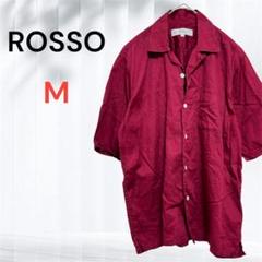 ロッソ ROSSO 半袖シャツ M バーガンディ シンプル　カジュアル