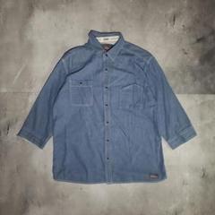 00s vintage Dickise デニムシャツ アメカジ ステッチ 七分袖