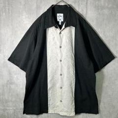 極上刺繍 レーヨン キューバシャツ 黒 白 ヴィンテージ XXL