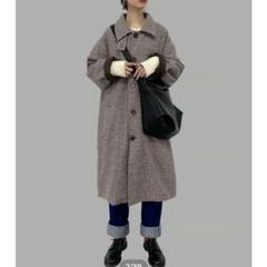 fashiru ウール混合 チェックコート