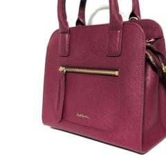Paul Smith♪ハンドバッグ ワインレッド ショルダー付き ポールスミス