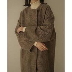 ン 大人気 新品 ノ no 2025年最新】eaphi collar coatの人気アイテム check wool ジャケット・アウター