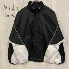 ナイキ☆NIKE　スウッシュ刺繍ロゴ　ナイロンジャケット　黒　XL ワンポイント