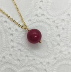 agete CLASSIC】K14YG D0.02ct ルビー ネックレス