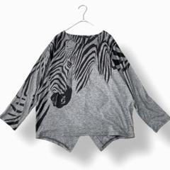 BRODIAEA ゼブラ柄ドルマンTシャツ　カットソー　ひんやり　冷感タッチ
