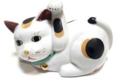昭和レトロ　招き猫　アンティーク 陶器製　高さ36㎝ Amazon.co.jp: 昭和レトロ 招き猫 黒猫白猫 大小2体セット 道後