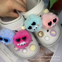 ジビッツ crocs サンダルアクセサリーBIGふわもこハートサングラス　373