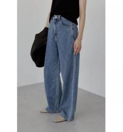【新品】Na.e ブラックスリムフィットデニム Wide Loose Jeans_Black | Na.e