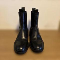 ✨新品【ZARA】（23）サイドゴアブーツ　厚底　本革　レザー　ブラック　ザラ 新品 ZARA サイドゴアブーツ 23 5cm 36 ALL BLACK レディース