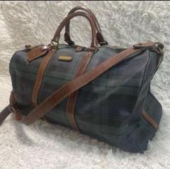 ラルフローレン　ボストンバッグ　ブラックウォッチ　2way レザーチャーム　金具 ラルフローレン ボストンバッグ ブラックウォッチ 2way レザー