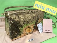 miu miu ミュウミュウ ゴールド 3way バッグ ショルダー クラッチ