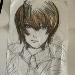 No.30 女性 鉛筆画 手書きイラストB4サイズ