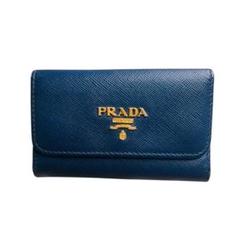 PRADA プラダ ネイビー レザー キーケース - メルカリ