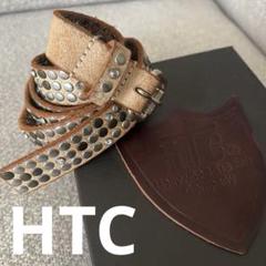 HTC スタッズ スワロフスキー ヴィンテージ レザーベルト　3連　ベルト