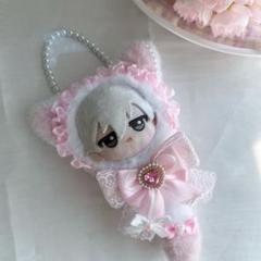 ピンクレース風 ぬい服セット 10cm座りぬい用 パール持ち手付き8798のサムネイル