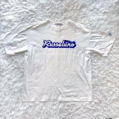 ラッセルノ Tシャツ ゴルフウェア 半袖 ホワイト バックロゴ ストレッチ ラッセルノ Tシャツ ゴルフウェア 半袖 ホワイト バックロゴ