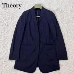 【美品】theory セオリー ダブルジャケット 紺ブレ 0 ネイビー theory(セオリー) / テーラードジャケット/2/ポリエステル