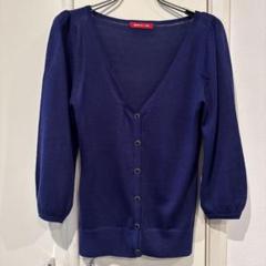 Apuweiser-riche 薄手七分袖カーディガンサイズ2ブルーパープル