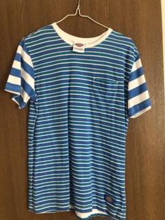 Dickies 青と白のストライプ Tシャツ