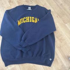80s USA製 MICHIGAN カレッジスウェット 古着 ヴィンテージ 紺 TULTEX(タルテックス) / 80s/USA製/MICHIGAN/カレッジロゴ