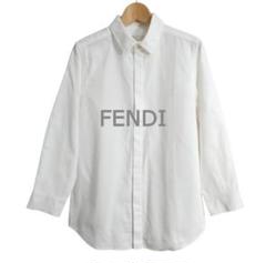 美品 FENDI モンスター 刺繍 比翼ボタン 長袖 シャツ ブラウス