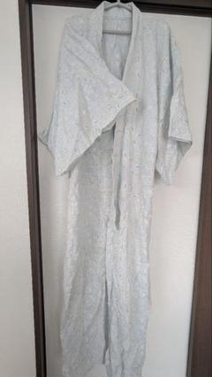 大塚呉服　水色 刺繍レース 夏着物