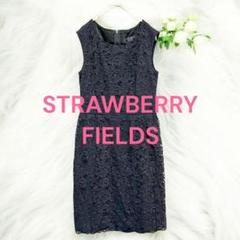 STRABERRY-FIELDS 花柄ステッチ 刺繍 ノースリーブワンピース STRABERRY-FIELDS 花柄ステッチ 刺繍 ノースリーブワンピース
