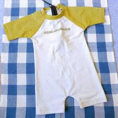 子供用 水着 ラッシュガード ホワイト/イエロー 95cm