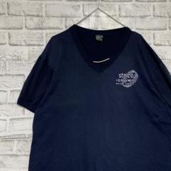 USA製90sヴィンテージTシャツ！シングルステッチ　ネイビー半袖古着M725
