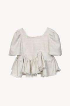 acka新品tweed peplum tops ペプラムトップス - メルカリ