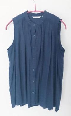29. UNIQLO ユニクロ リネンブレンドバンドカラーシャツ　　麻のサムネイル
