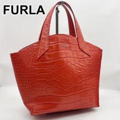 【美品】フルラ　クロコダイル調ハンドバッグ 楽天市場】【バッグ】FURLA フルラ 型押しクロコダイル クロコ調