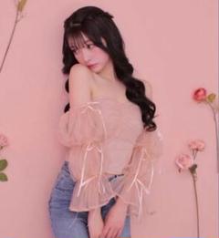 mmeeme Candy sleeve tulle tops ピンク M me eme／Candy sleeve tulle tops (eme10343) | All Item | Mmeeme