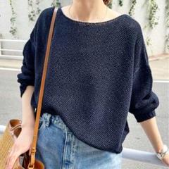 未使用★Spick &Span♦︎ペーパーヤーン 2Wayプルオーバー　ネイビー Spick & Span（スピックアンドスパン）の「≪追加≫ペーパー