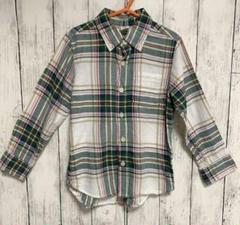 【超美品❤️】GAPチェック長袖トップス シャツ　キッズ　110 グリーン　緑　春