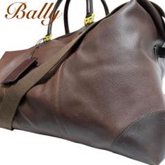 極美品】バリーボストンバッグ2way シボ革B型金具ブラウン