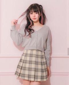 pium ジュエリー　ニット　カーディガン　ブルーグレー