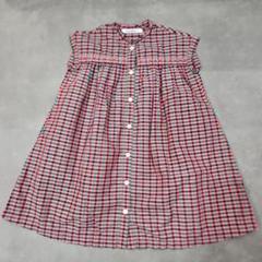 familiar チェック柄 ノースリーブワンピース 120 美品 familiar チェック柄 ノースリーブワンピース 120 美品