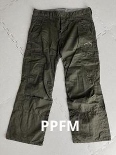 PPFM ダブルウエスト レイヤード カーゴパンツ ミリタリー