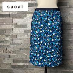 sacai luck サカイラック 花柄　膝丈　タイトスカート　リバティ柄