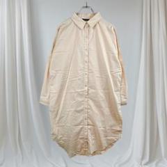 クリア ロングシャツワンピース 長袖 チュニック 薄手 体型カバー Iライン