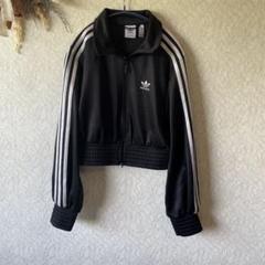 美品adidas トラックジャケットクロップド丈ジャージ黒 M - メルカリ