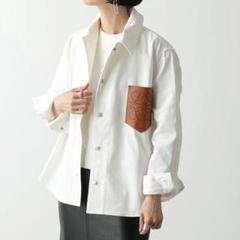 美品　loewe ロエベ　ホワイトコットンジャケット Gジャン 美品loewe ロエベホワイトコットンジャケット Gジャン