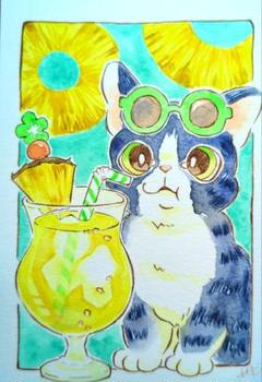 原画　水彩　パイン